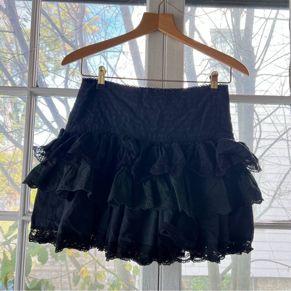 Chic Black Layered Mini Skirt